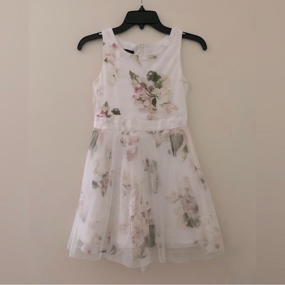Amy's Closet Other - Amy’s Closet Formal White Floral Print Sleeveless A-Line Occasion Dress